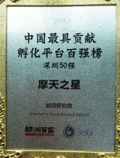 多多28荣获2017胡润百富中国最具贡献孵化平台百强榜深圳50强称号